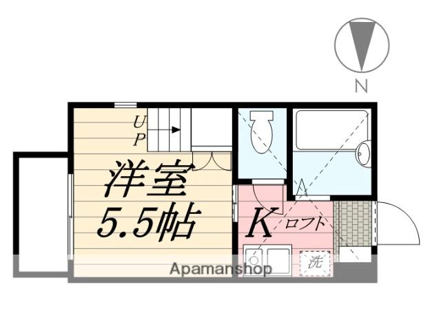 COMFORT桜ヶ丘(1K/2階)の間取り写真