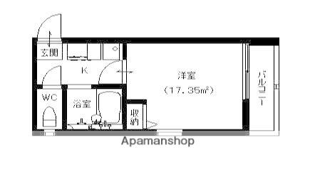 ヒルズ六角橋(1K/2階)の間取り写真