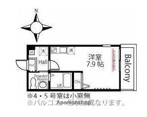 ブリティッシュ・ヒルズR1 横浜三ツ沢(ワンルーム/1階)の間取り写真