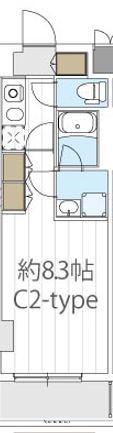LEXE AZEST横濱関内(1K/7階)の間取り写真
