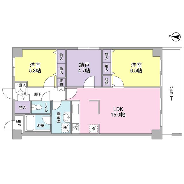 リバーレセンター南(2SLDK/5階)の間取り写真
