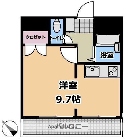 メゾン中山(ワンルーム/1階)の間取り写真