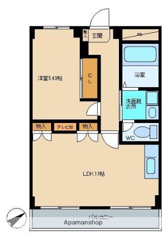 新緑ハイツ(1LDK/1階)の間取り写真