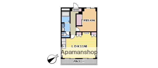 新緑ハイツ(1LDK/1階)の間取り写真