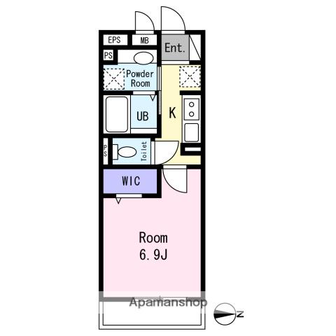 コルトゥール(1K/2階)の間取り写真
