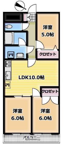 ユニコピエ鴨居(3LDK/2階)の間取り写真