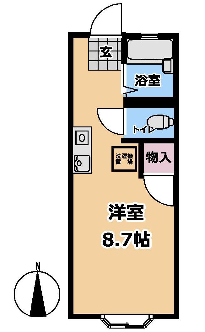 トレーシー中山(ワンルーム/2階)の間取り写真