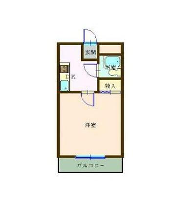 ドエルフローラⅡ(ワンルーム/2階)の間取り写真