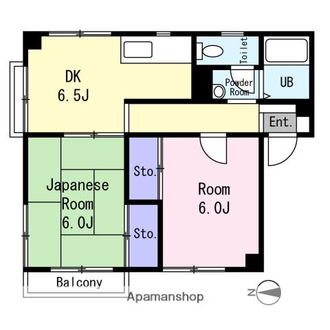 エステートピア大島(2DK/3階)の間取り写真