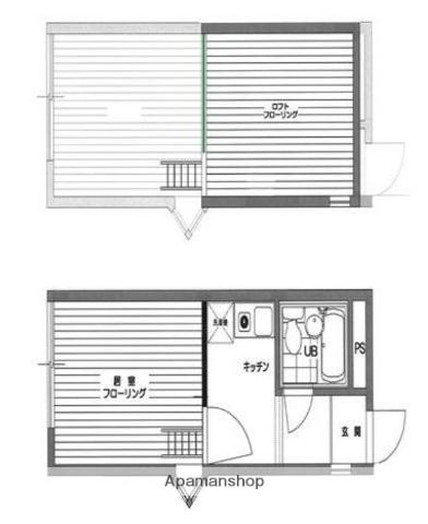 アップルハウス中山(ワンルーム/1階)の間取り写真