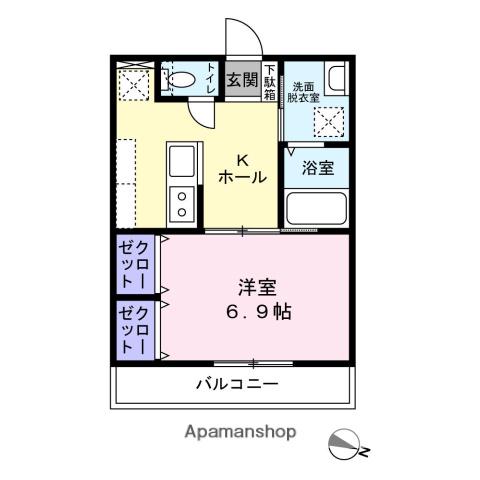 アイリス池ノ端Ⅰ(1DK/1階)の間取り写真