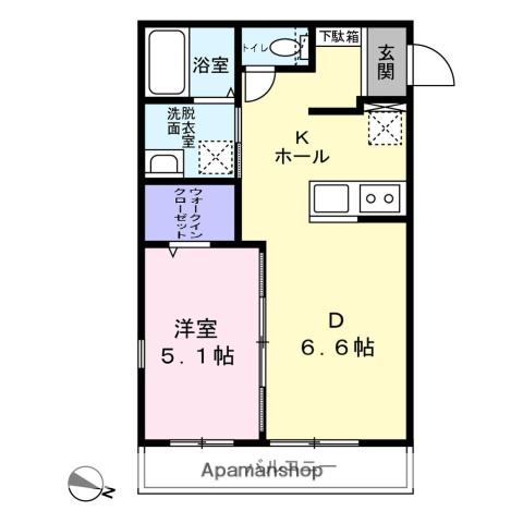 アイリス池ノ端Ⅰ(1LDK/2階)の間取り写真