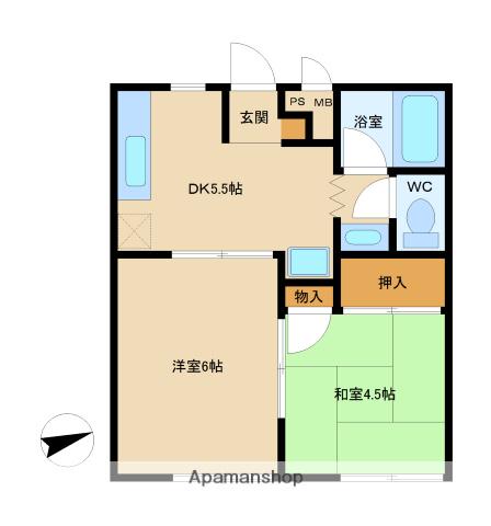 リーベンハイム(2K/1階)の間取り写真