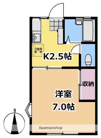 メゾン ピロティー(1K/1階)の間取り写真