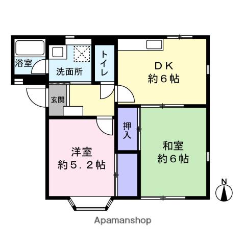 フィールドビレッジA(2DK/1階)の間取り写真