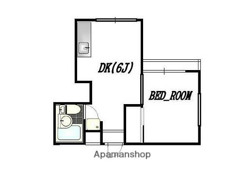 白峰コーポ(1DK/2階)の間取り写真