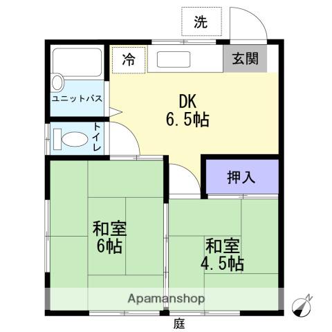 ステージ市ヶ尾(2DK/1階)の間取り写真