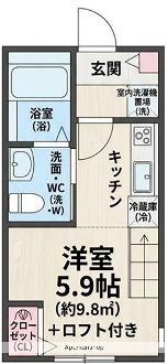 ミネルヴァ横浜港北Ⅱ(ワンルーム/2階)の間取り写真