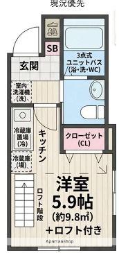 ミネルヴァ横浜港北Ⅱ(ワンルーム/2階)の間取り写真