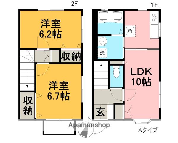 コンフォートⅠ/Ⅱ(2LDK/2階)の間取り写真