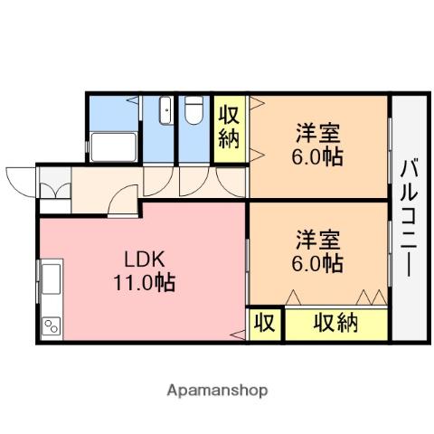ALF-E(2LDK/4階)の間取り写真