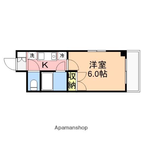 ラ・ヴィラ天神(1K/3階)の間取り写真