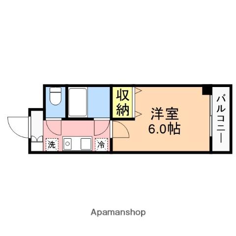 ラ・ヴィラ天神(1K/5階)の間取り写真