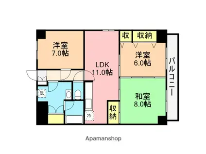 フレンディビル(3LDK/4階)の間取り写真