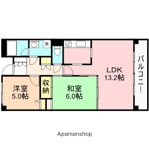 ボナール月見(2LDK/2階)の間取り写真