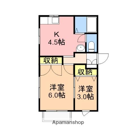 アンジュ(2K/1階)の間取り写真