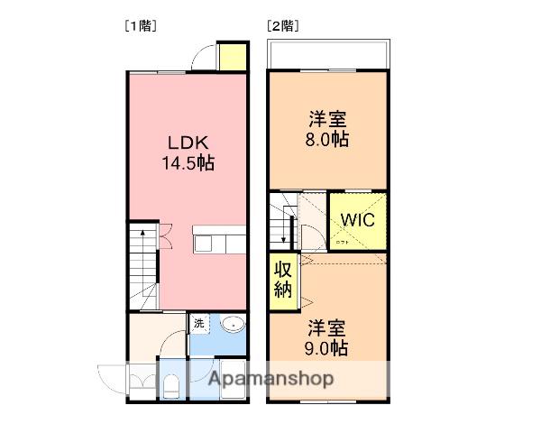 ウィングコート紫竹(2LDK/1階)の間取り写真