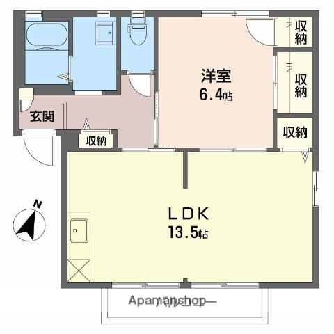 ディアコート(1LDK/2階)の間取り写真