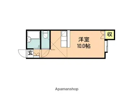 アパートメント・エコルセA(ワンルーム/1階)の間取り写真