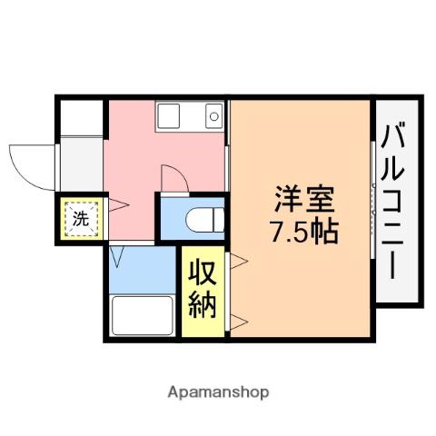 グランティ新潟(1K/6階)の間取り写真