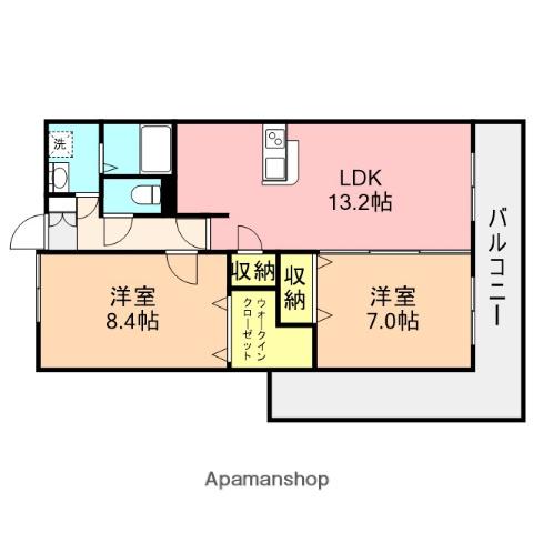 パークハイツ万代(3LDK/3階)の間取り写真