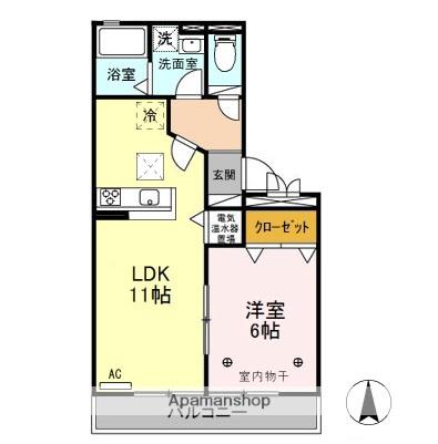 ルミエール(1LDK/1階)の間取り写真