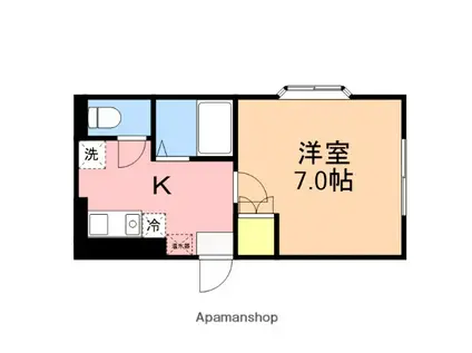 アビタシオン浜浦(1K/3階)の間取り写真