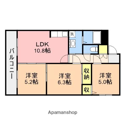ファミーユ(3LDK/2階)の間取り写真