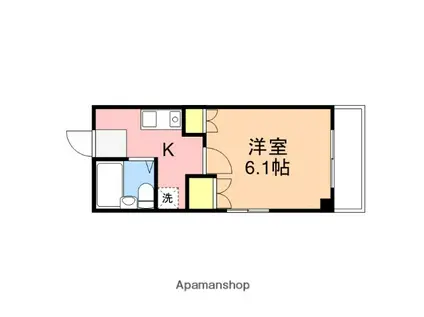 KRビル(1K/3階)の間取り写真