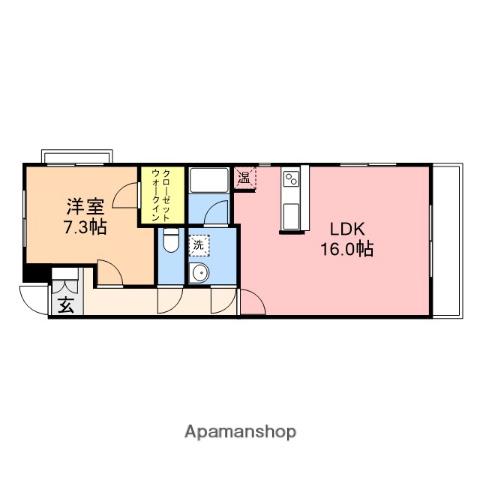 グラウベル沼垂西(1LDK/4階)の間取り写真
