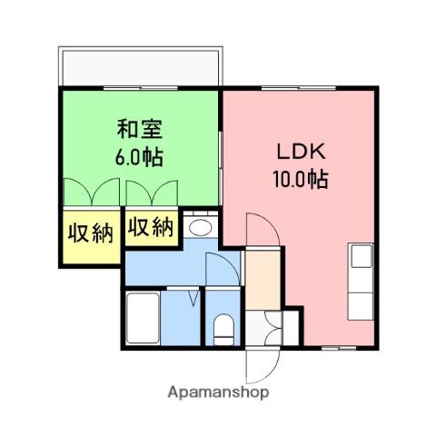 メゾンド・はなぶさⅡ(1LDK/2階)の間取り写真