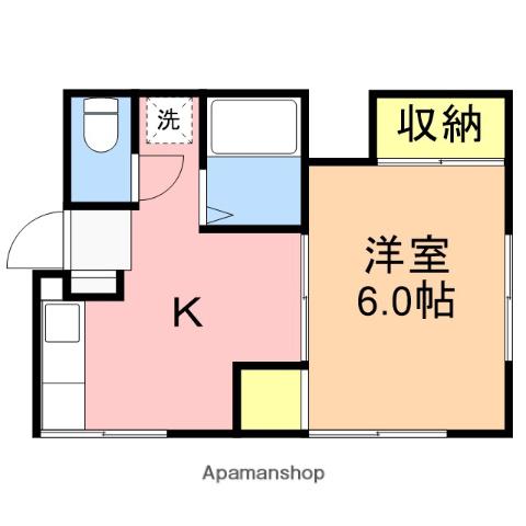 コーポ栄(1K/2階)の間取り写真