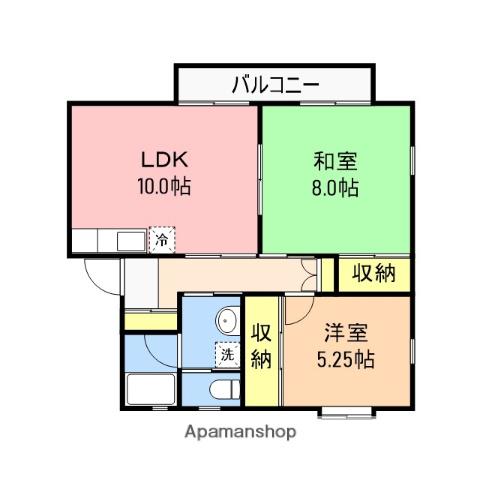ラグーン神道寺南(2LDK/2階)の間取り写真