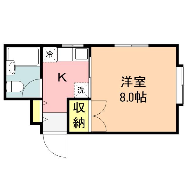 バードモアハイツ(1K/1階)の間取り写真