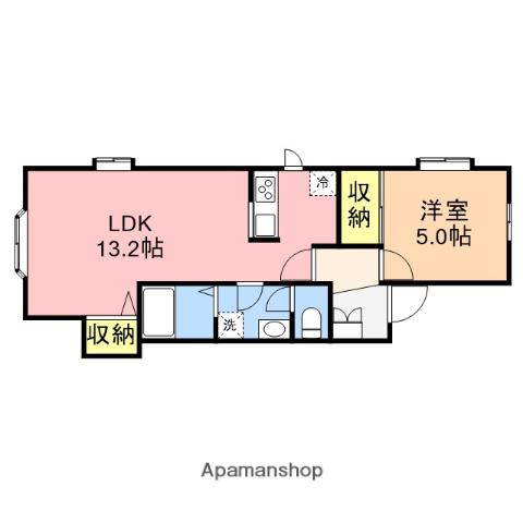 チャンティックゆたか(1LDK/1階)の間取り写真