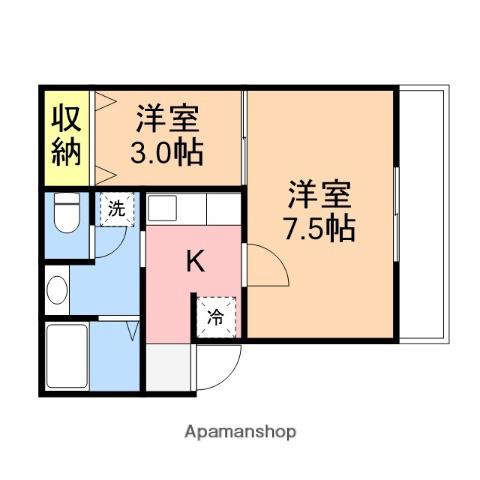 リベルタ川端Ⅰ(2K/1階)の間取り写真