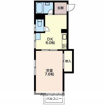 コーポピュア(1K/2階)の間取り写真