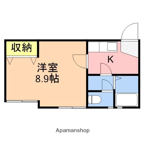 クレセントシエル(1K/1階)の間取り写真