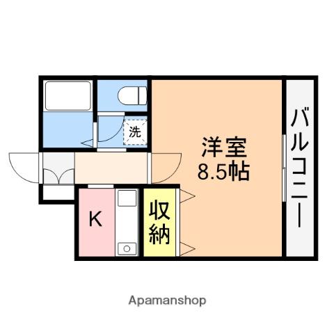 サンシティ笹口(1K/3階)の間取り写真