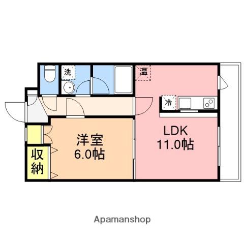 フォルトゥーナ桜(1LDK/3階)の間取り写真